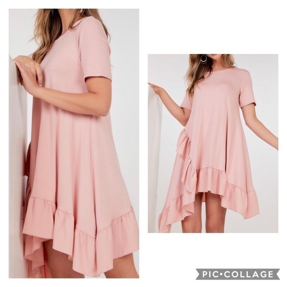 Black Asymmetrical T-Shirt Dress - Picture 3 of 4